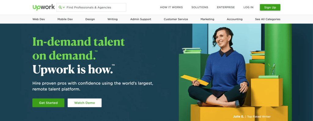 websites to hire freelance writers - UpWork